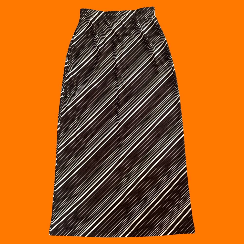 90's vintage brown and cream striped high waisted maxi skirt LARGE xoxo